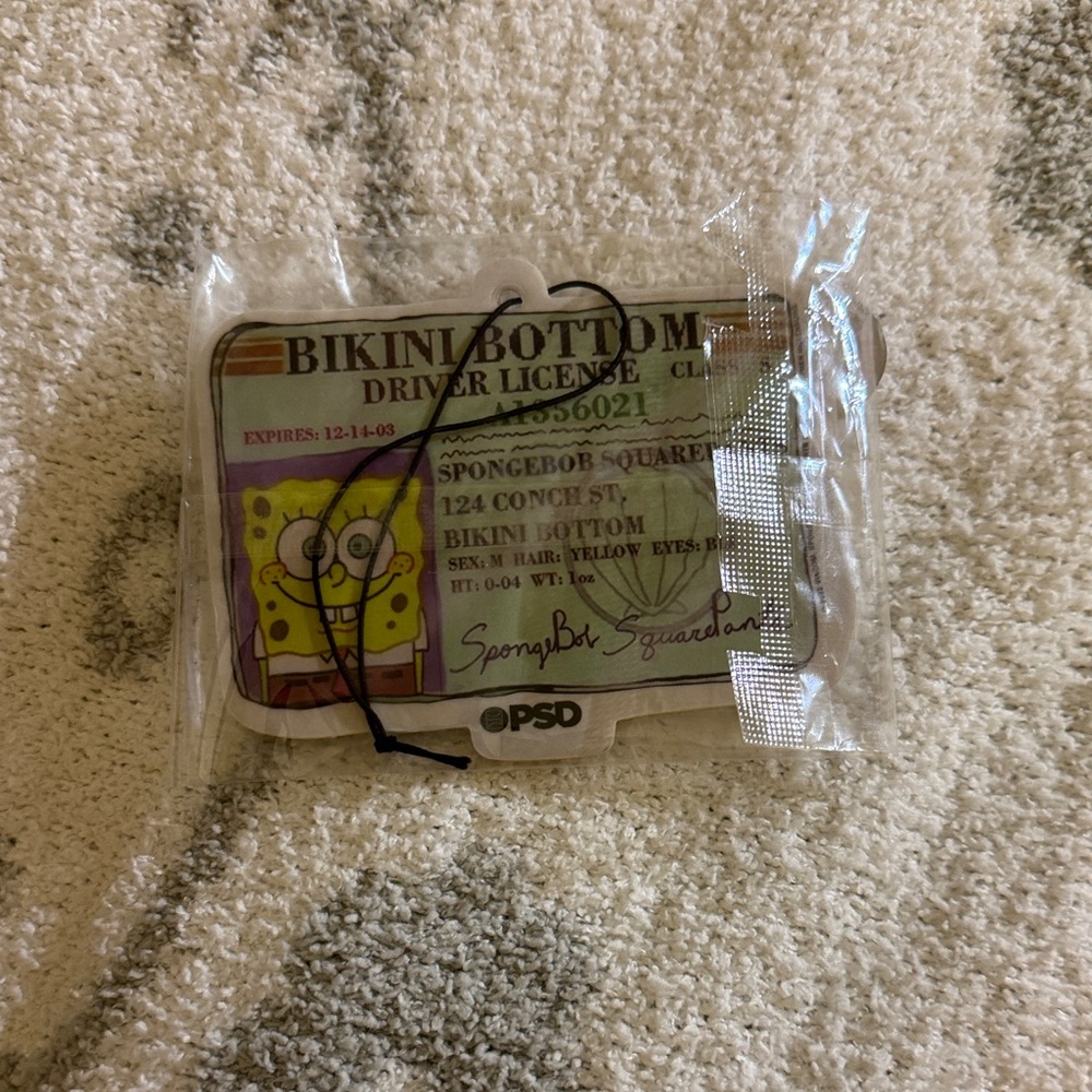 SpongeBob SquarePants Driver License Coconut Scented Car Decor